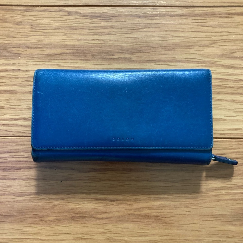 Coach Cobalt Blue Leather Wallet